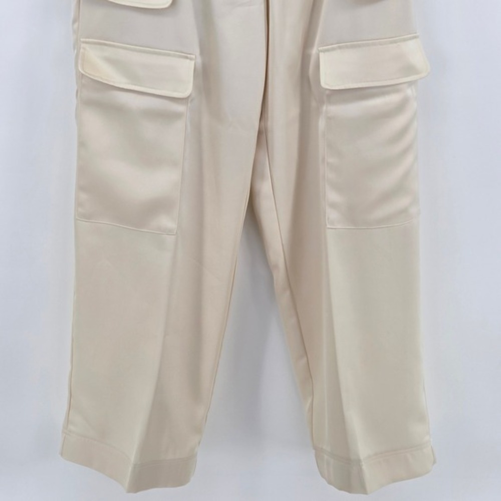 Noli Womens 6 Milan Cream Full Length Cargo Satin Pants Relaxed NY81510-CRM NWT - Picture 6 of 13